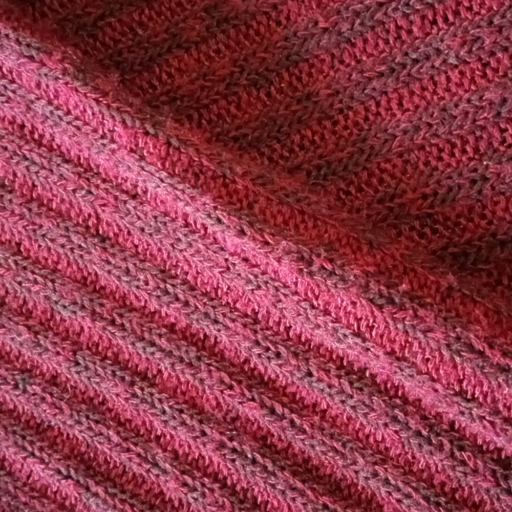 Sun and Shadow rib knit burgundy lightweight top with side laces - Picture 2 of 7